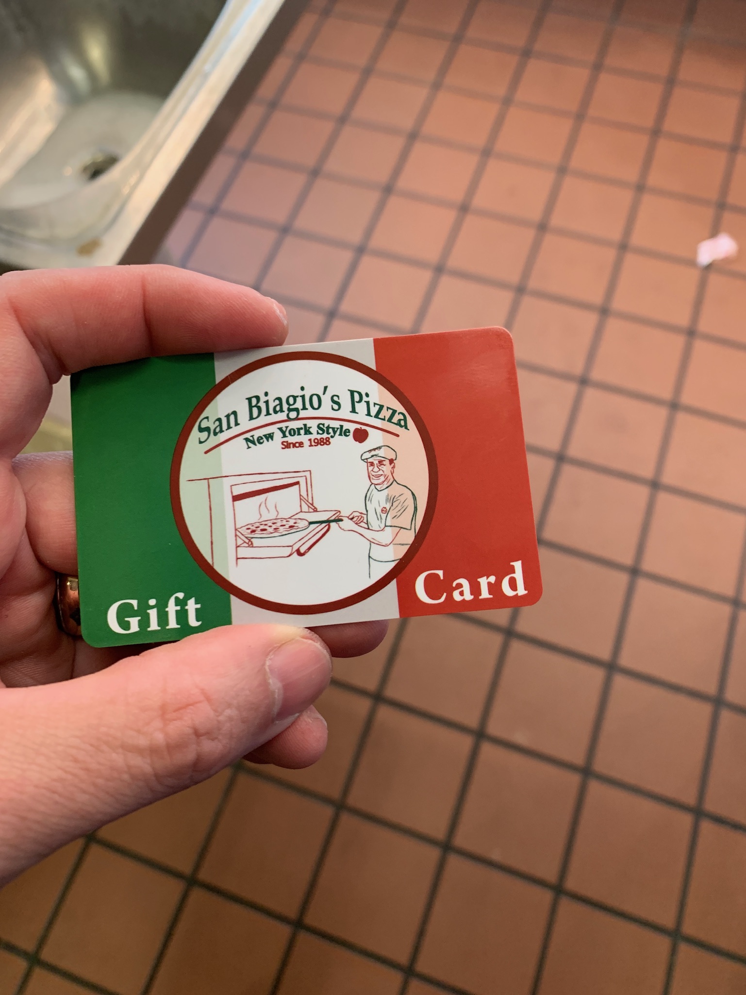 Photo od San Biagios's Pizza gift card.